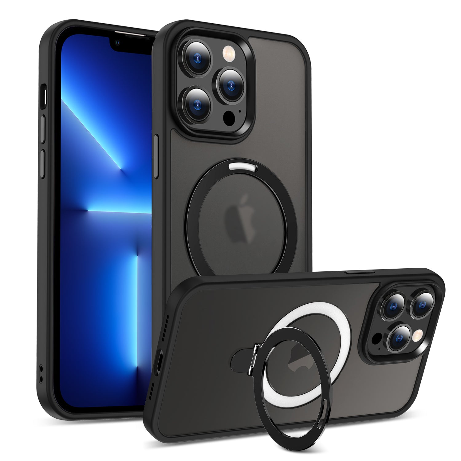 Pro iPhone 13 Pro Max 6,7palcový magnetický neviditelný stojánek na telefon Pouzdro na PC TPU ochranný kryt proti pádu kompatibilní s MagSafe Pro iPhone 13 Pro Max 6,7palcový magnetický neviditelný stojánek na telefon Pouzdro na PC TPU ochranný kryt proti pádu kompatibilní s MagSafe